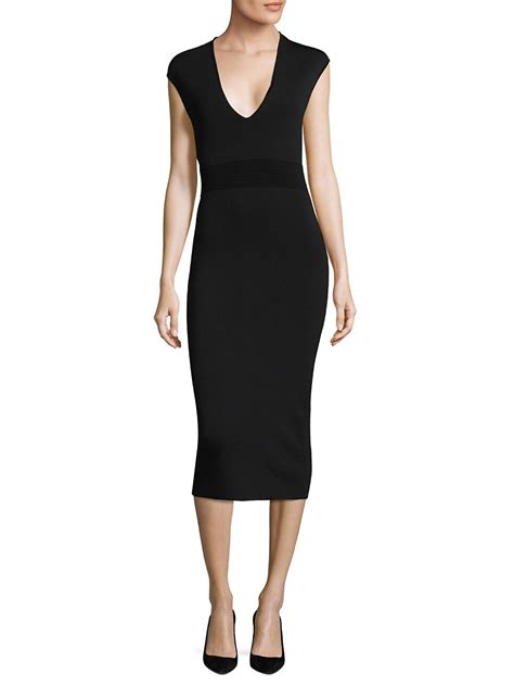 michael michael kors midi v-neck knit dress|Michael Kors dresses.